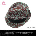 beautiful flower pattern colorful fedora hat polyester cotton